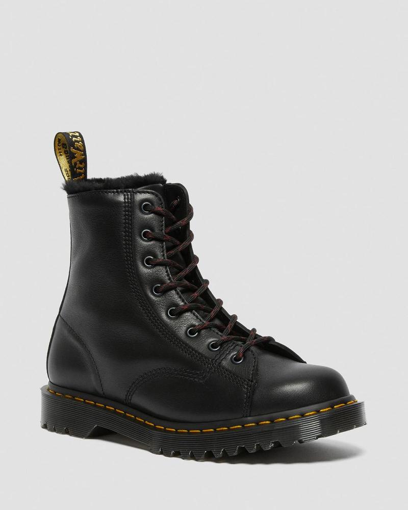 Dr Martens Barton Made in England Shearling Gevoerde Leren Enkellaars Heren Zwart | NL 368OKI